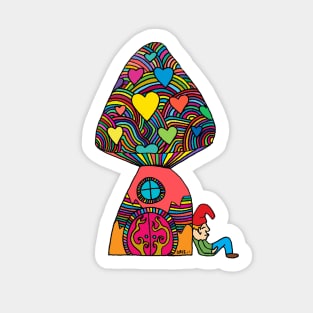 Gnome by a Mushroom Sticker